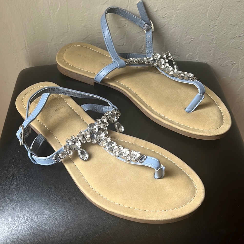Woman’s sandal light blue w/ gems size 8